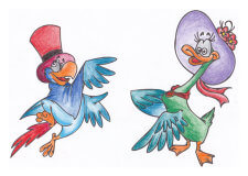 Zwei lustige Comic-Vögel