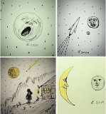 Mond mit Gesichter
