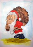 Weihnachtsmann mit Sack voller Geschenke