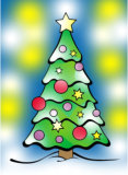 Weihnachtsbaum elektronisch koloriert