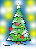 Weihnachtsbaum elektronisch koloriert