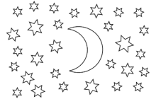 Ausmalkalender Sternenhimmel Mond